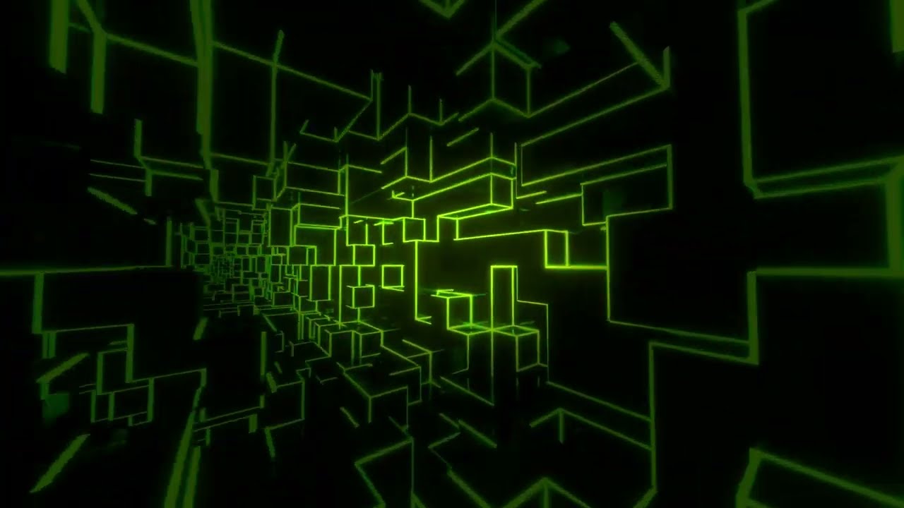 4K Green Neon Tunnel VJ Loop | Abstract Party Lights Motion Background (No Copyright / Royalty Free)