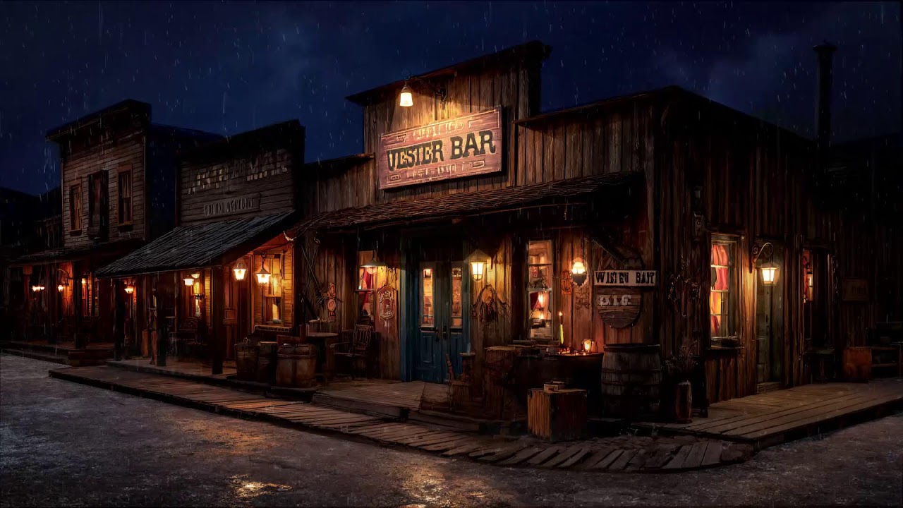 Warm Lights In The Rain • Quiet Western Lofi Night