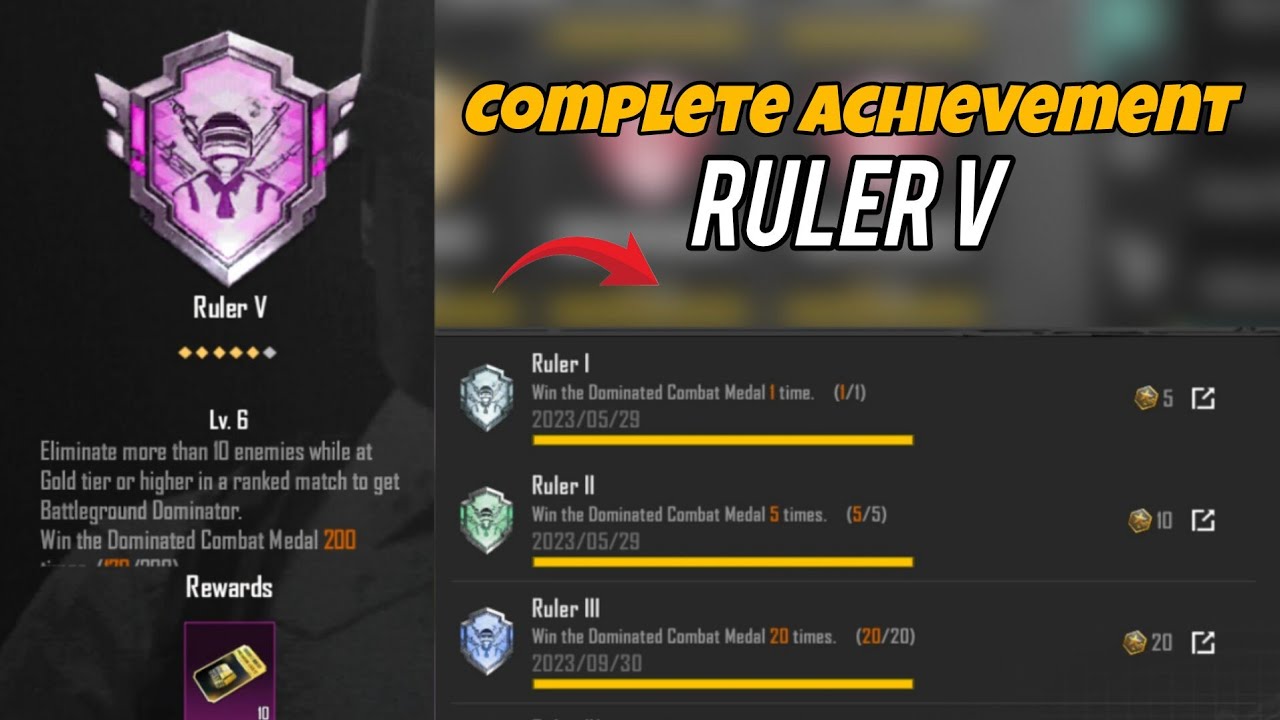Complete Ruler V Achievement in Bgmi / Pubg mobile | How to complete Ruler V Achievement | Ruler V |
