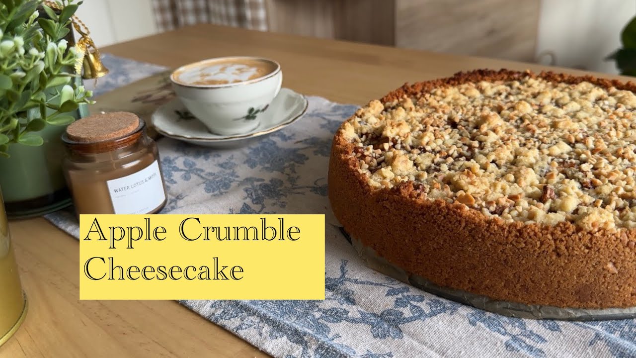 (Apple Crumble Cheesecake) Pastane Tadında Elmalı Crumble Kek Tarifi