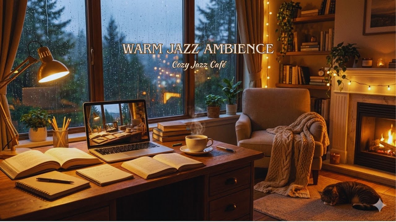 Cozy Jazz Café ☕ Warm Jazz Ambience for Studying & Working (1 Hour)