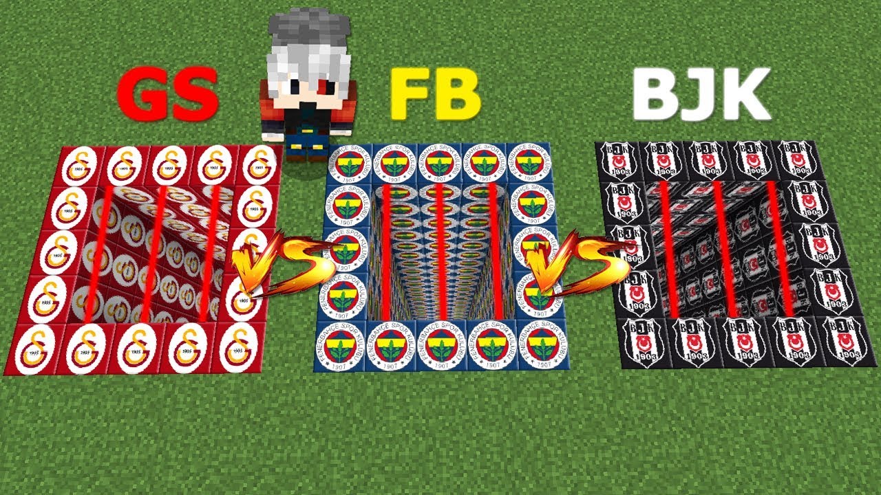 GALATASARAY VS FENERBAHÇE VS BEŞİKTAŞ ÇUKUR ŞANS BLOKLARI - Minecraft