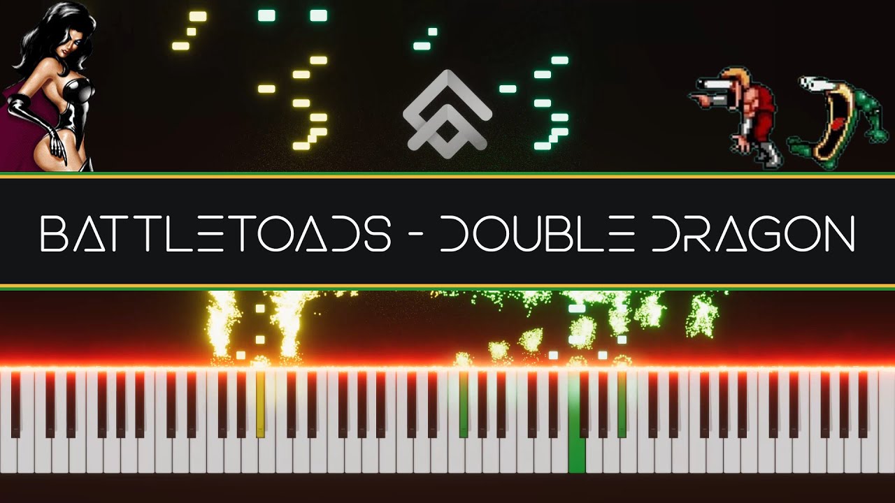 Battletoads Double Dragon - David Wise (Piano Cover Tutorial Visualizer)