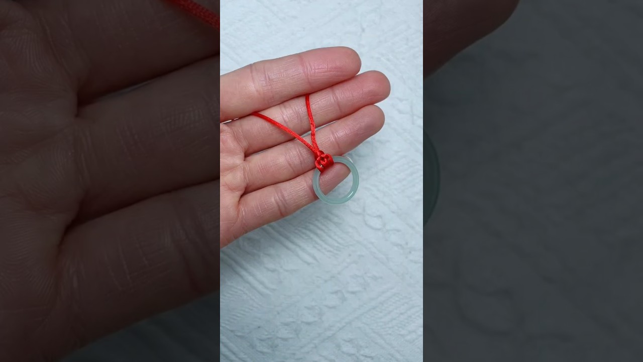 Instructions for tying a jade ring into a super beautiful necklace #diy