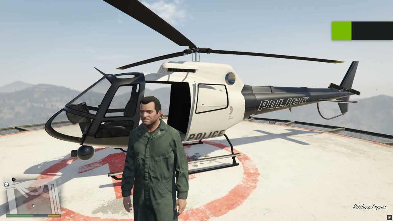 GTA 5 Polis Helikopteri ile Kısa şehir devriyesi ve iniş