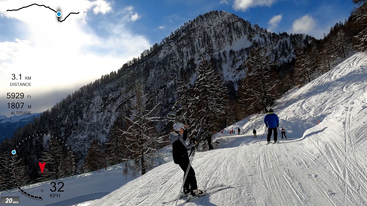 [5K] Skiing Ovronnaz, Top to Bottom (Left), Valais Switzerland, GoPro HERO9