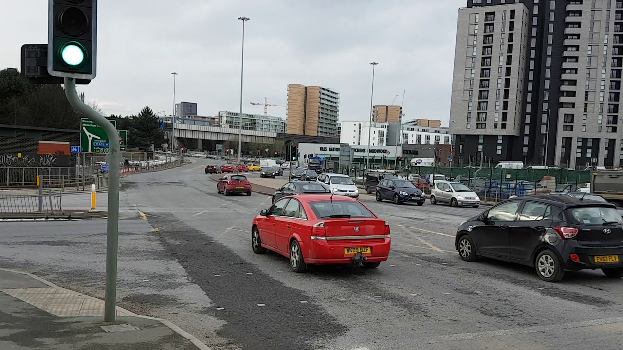 Junction Trinity Way with Water St, Manchester M3