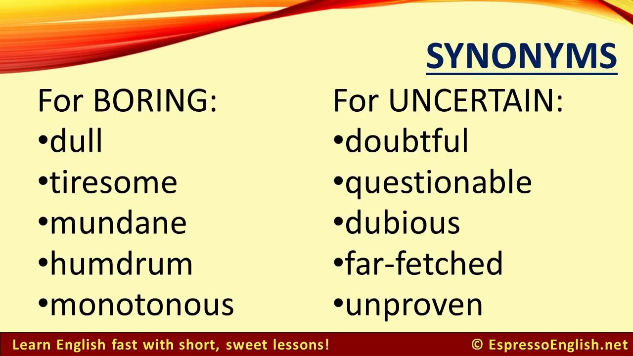 English Vocabulary with 100 Synonyms