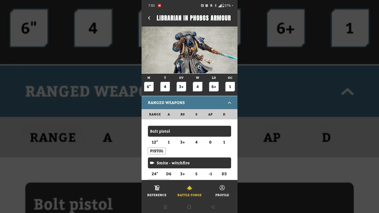 Warhammer 40k App and Data Sheets