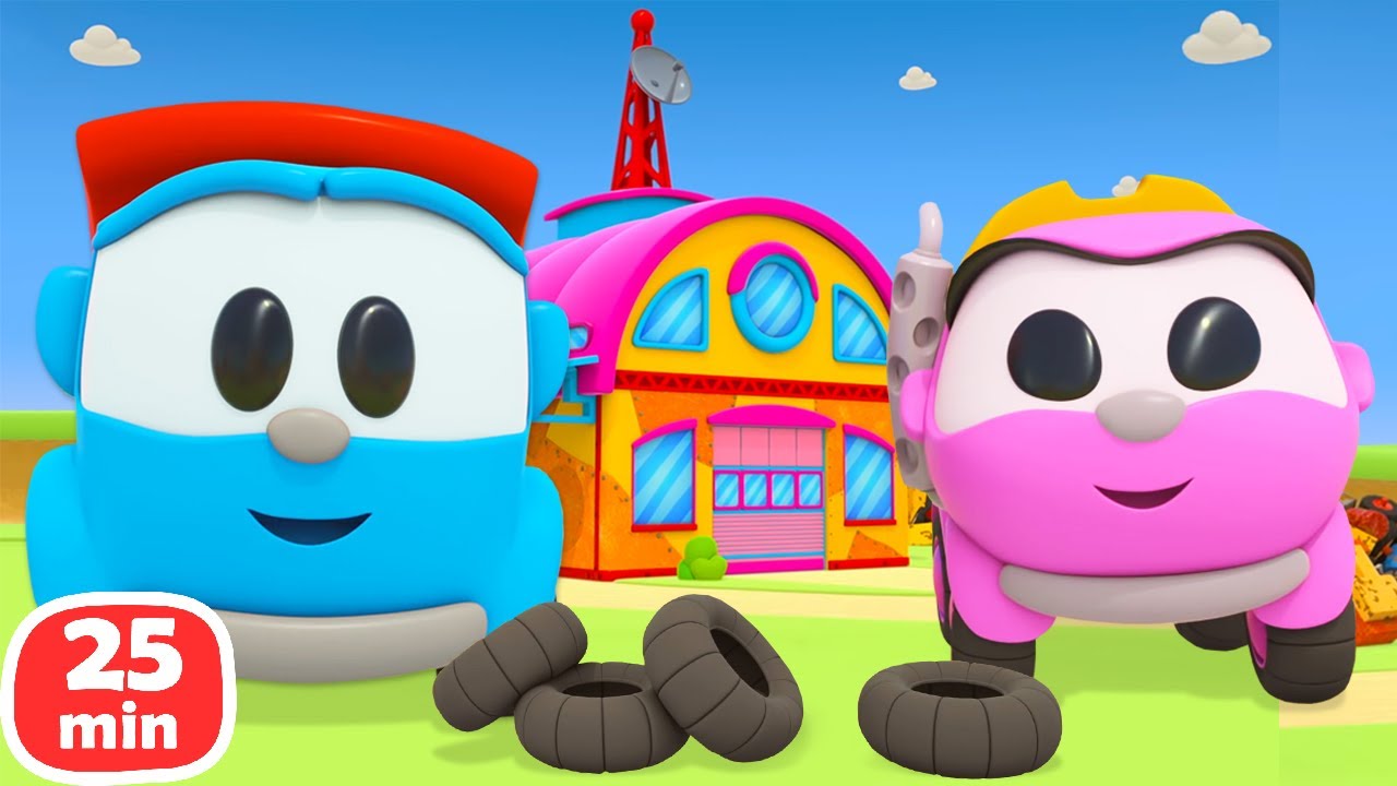 Construindo casas com Léo, o caminhão! Desenho animado de carros para crianças