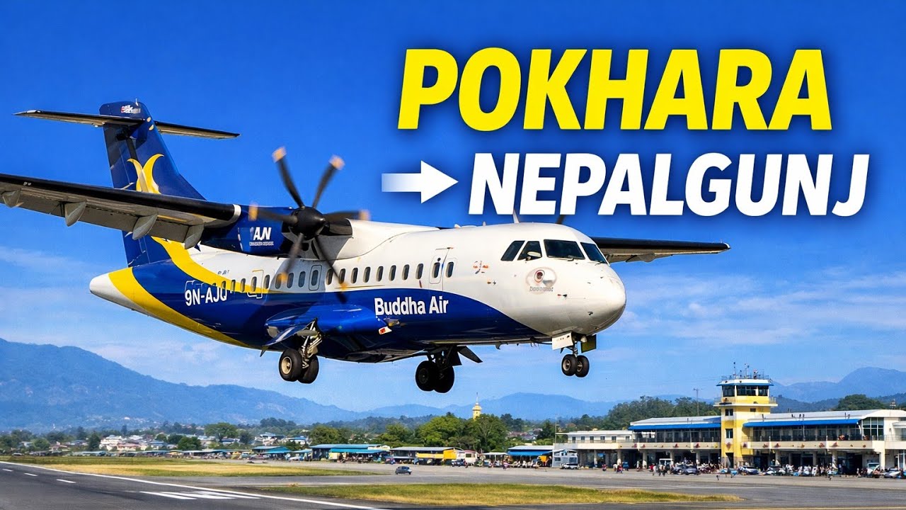 Buddha Air Flight Pokhara to Nepalgunj | Beautiful Aerial Views & Landing | Nepal Flight Vlog ✈️