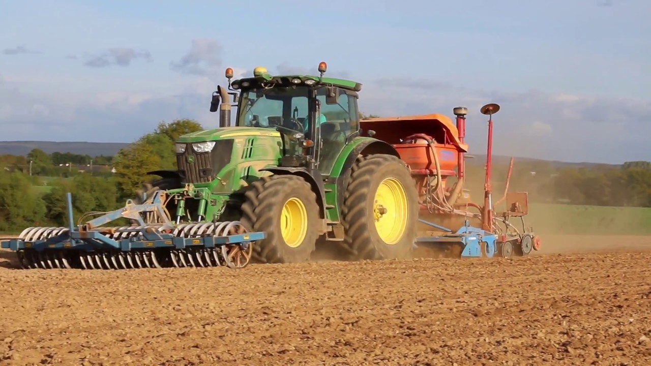 Semis de maïs 2017 l JD 6210R l semoir Herriau turbosem l Gaec du Pont Menard