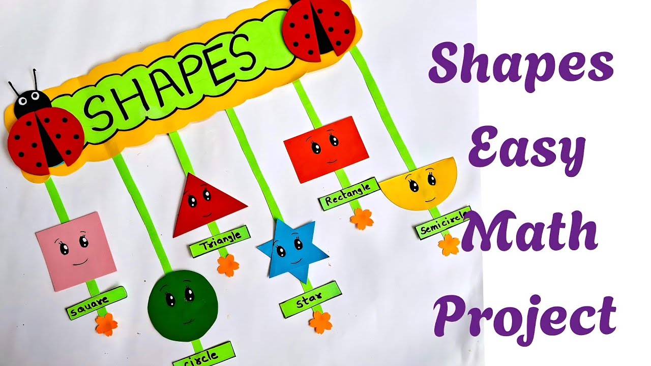 2D Shapes Math Tlm/Easy Math project for class 1,2 #mathtlm Shapes Chart making idea/math project 