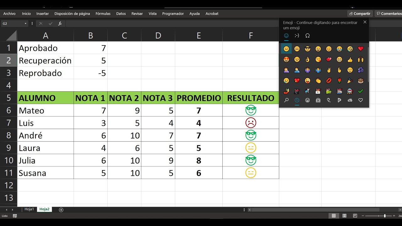 EMOTICONES | Función SI con formato condicional en Excel