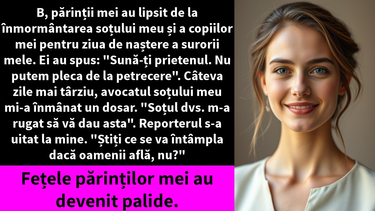 B, părinții mei au lipsit de la înmormântarea soțului meu și a copiilor mei pentru ziua de naștere