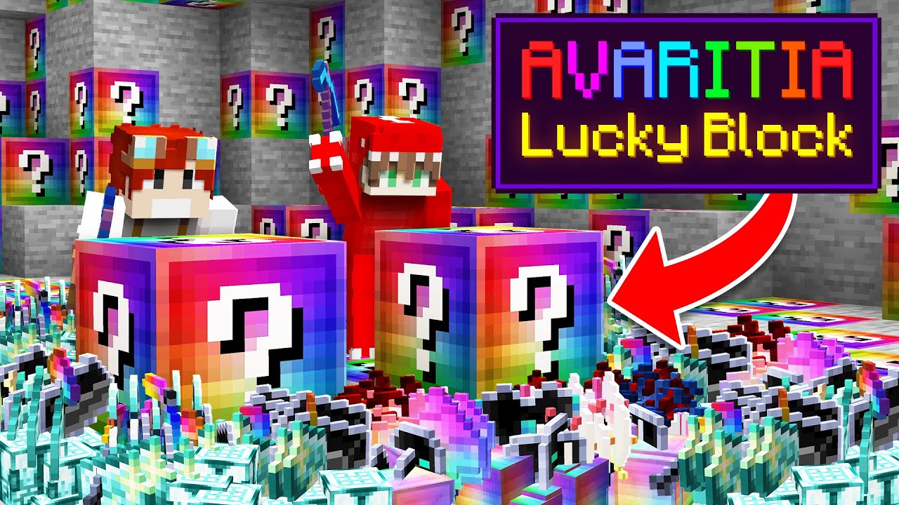 MINÉRIOS são LUCKYBLOCK do AVARITIA no minecraft