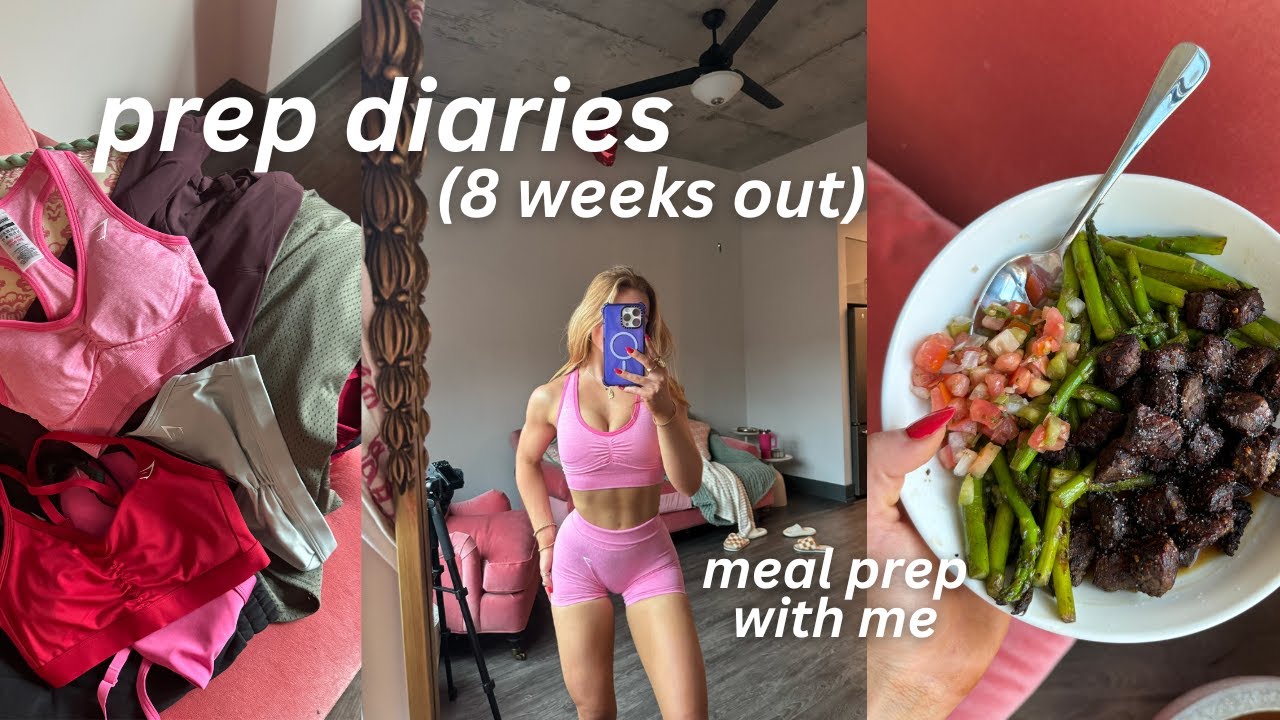bodybuilding prep diaries: 8 weeks out | meal prep with me & gym shark haul!