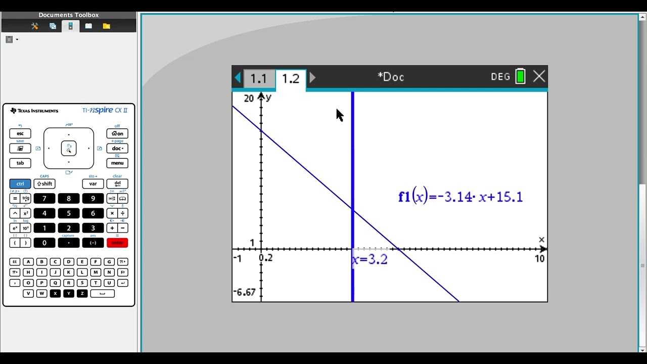 Finding predicted values from regression lines using TiNspire