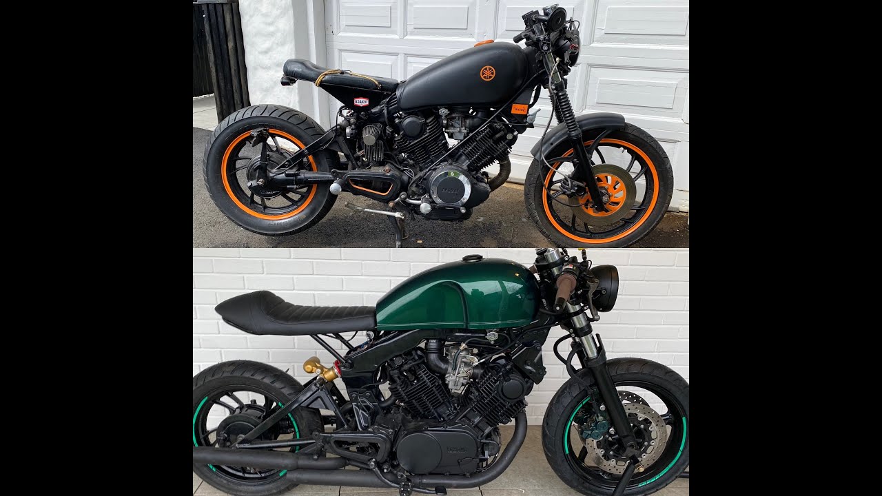 1982 Xv750 Cafe Racer, before and after.