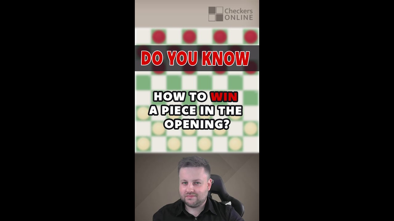 How to win a piece in the opening in american checkers? #shorts #checkers