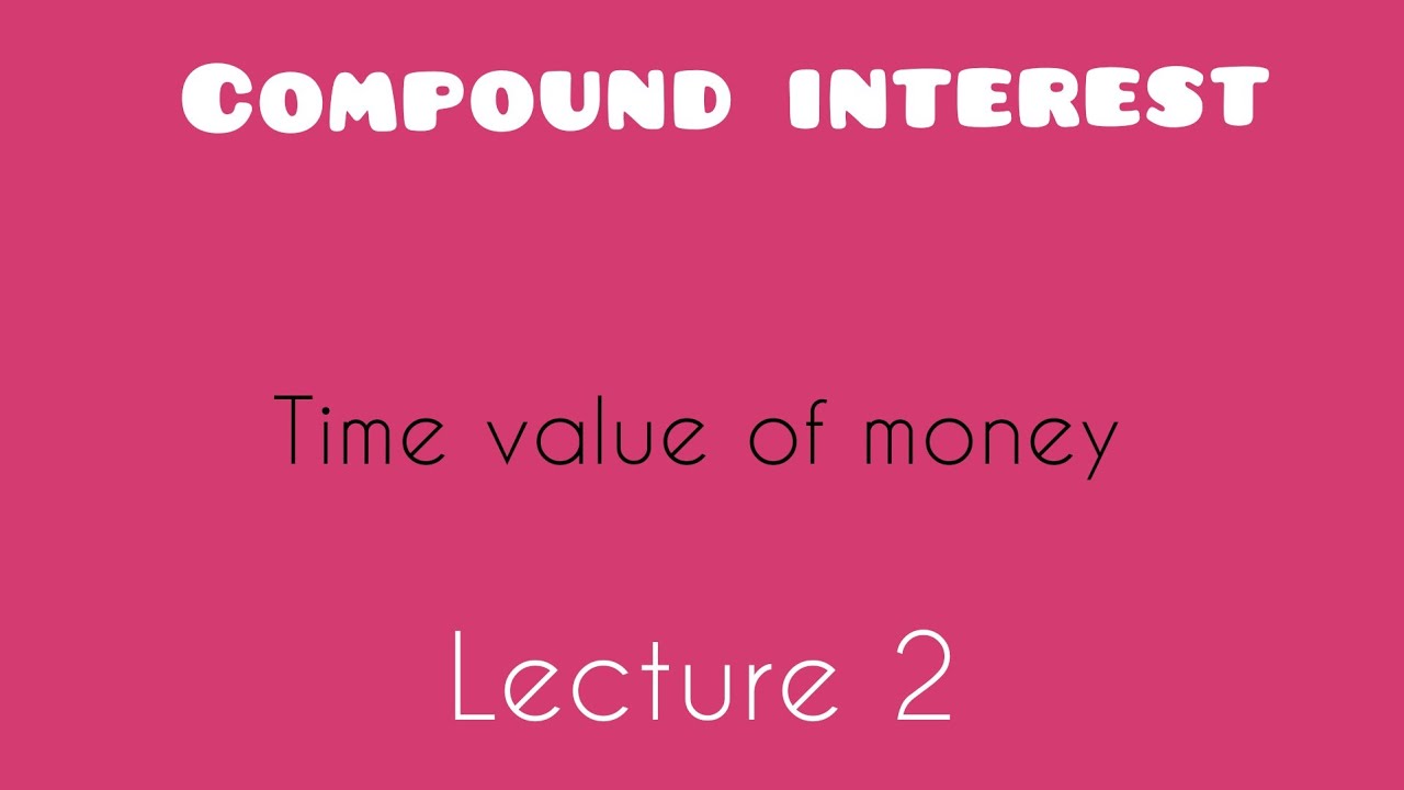 Compound Interest: Time value for money Lecture 2