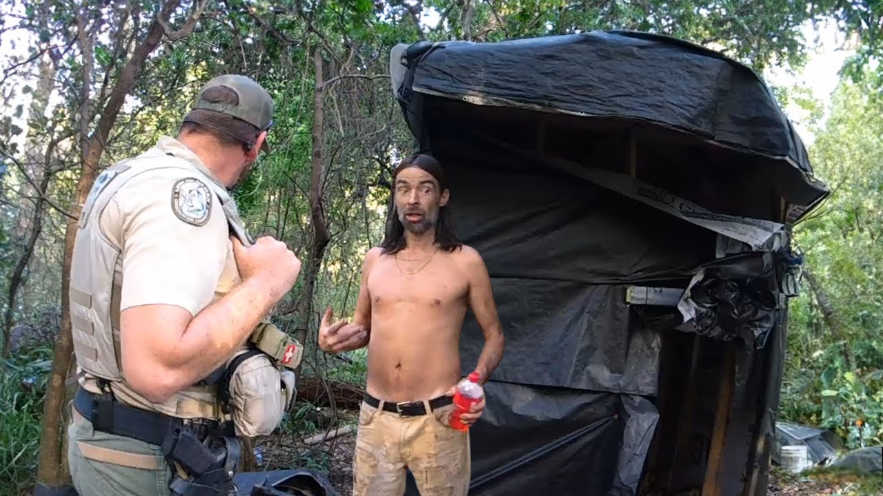 Police Catch Him Building Forts On State Land - Illegal Camping