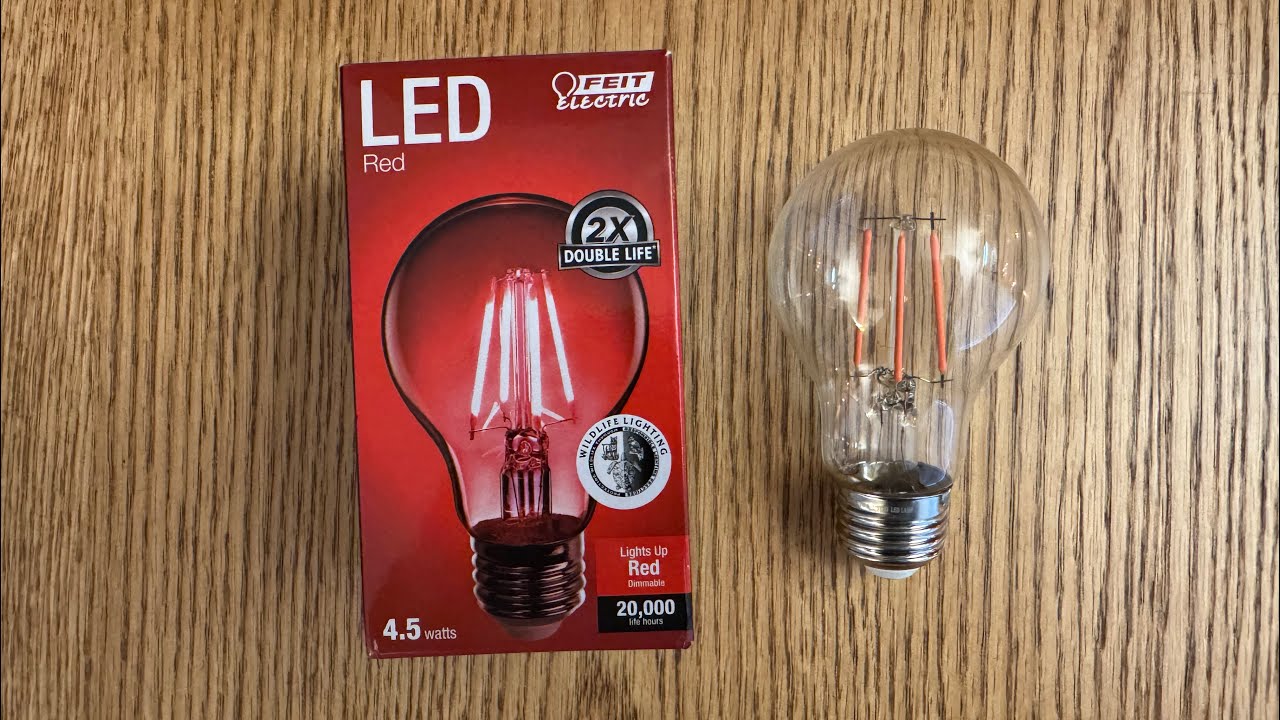 FEIT 4.5watt Red A19 Filament LED Light Bulb
