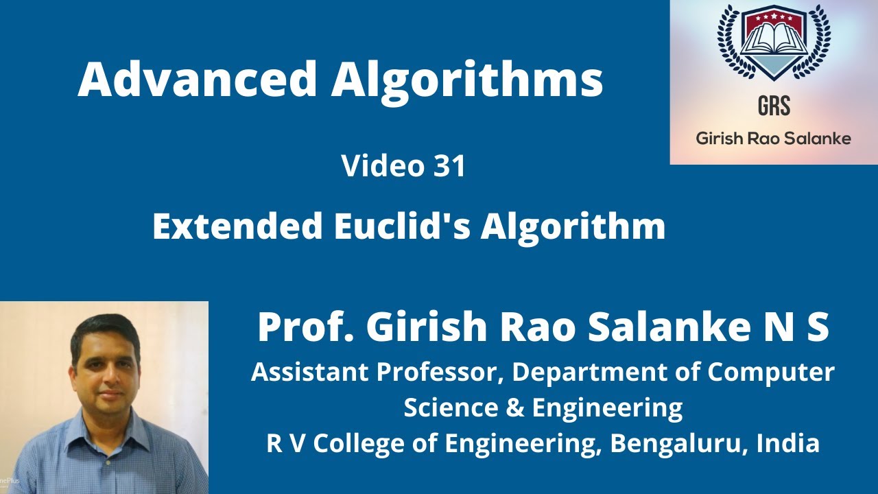 31 Extended Euclid's Algorithm