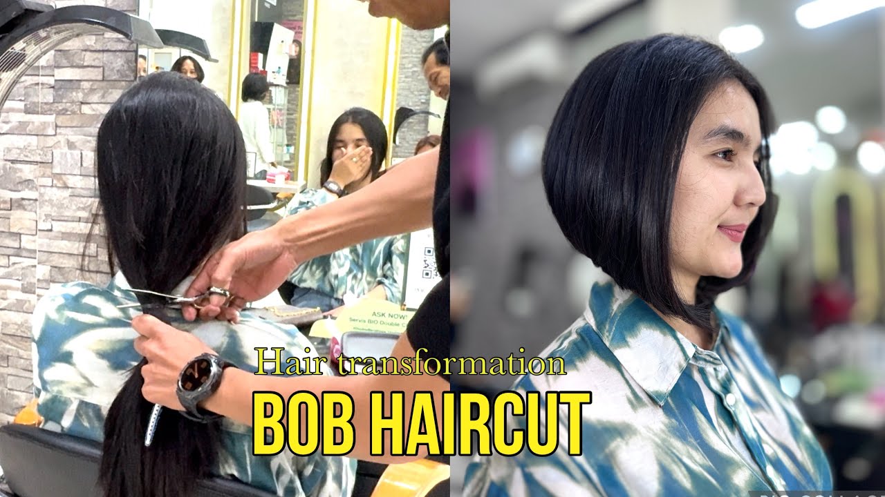 BOB HAIRCUT | Short Haircut | Hair Makeover | DIY | ASMR | Short Hairstyle | Hair transformation