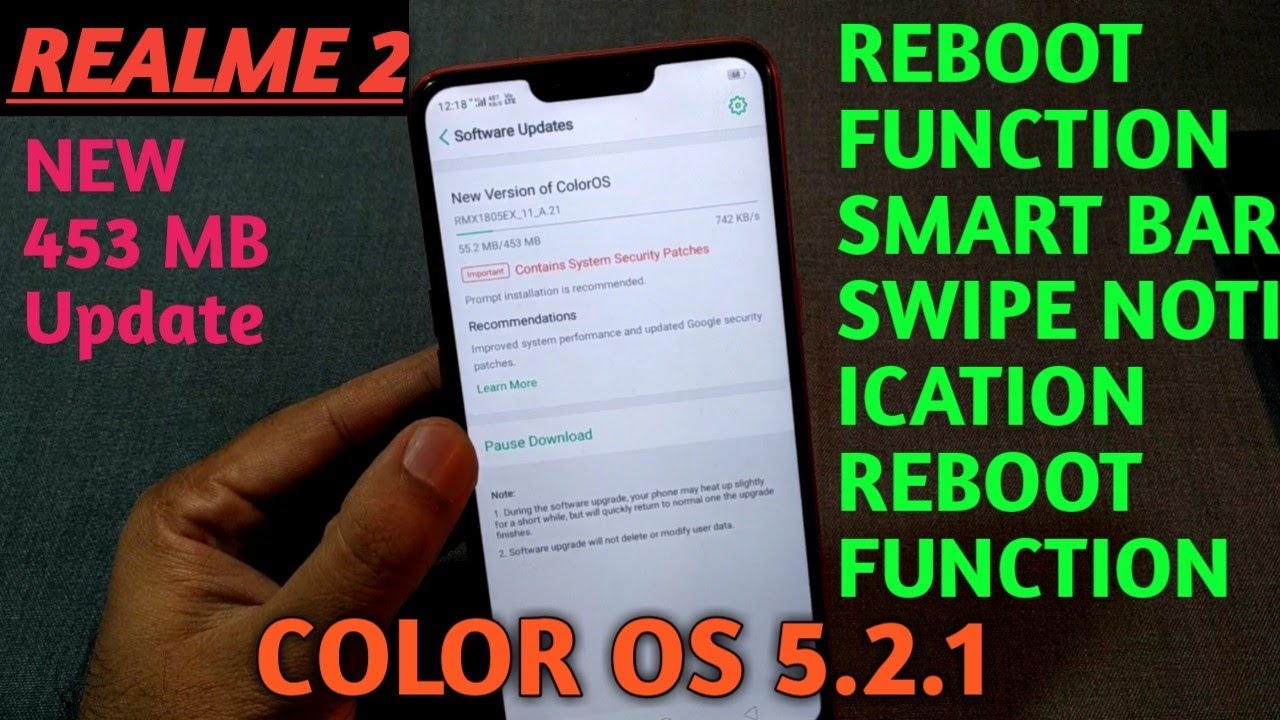 Realme 2 New Color Os 5.2 Update, Realme 2 New January Update