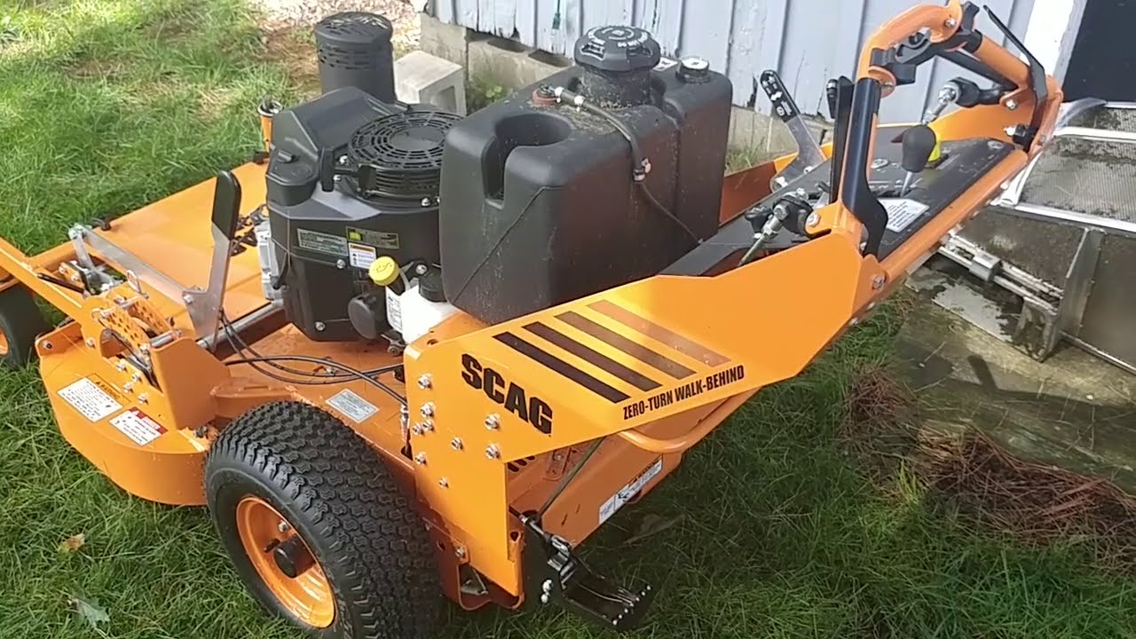 Scag SWZT 36-inch mower with Grass Flap and Accelerator grass catcher