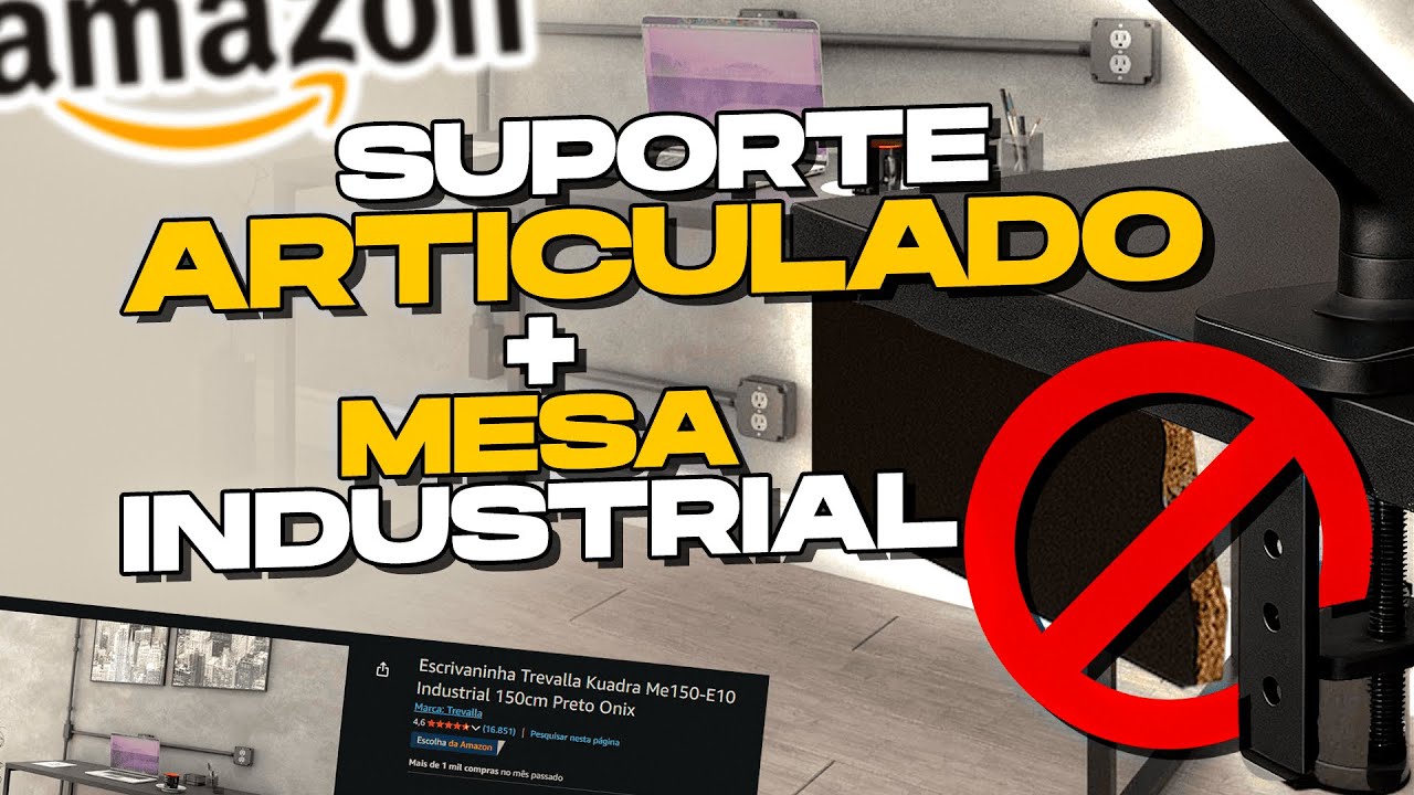 COMO INSTALAR UM BRAÇO ARTICULADO DE MONITOR EM MESA INDUSTRIAL (SEM FURAR OU QUEBRAR)