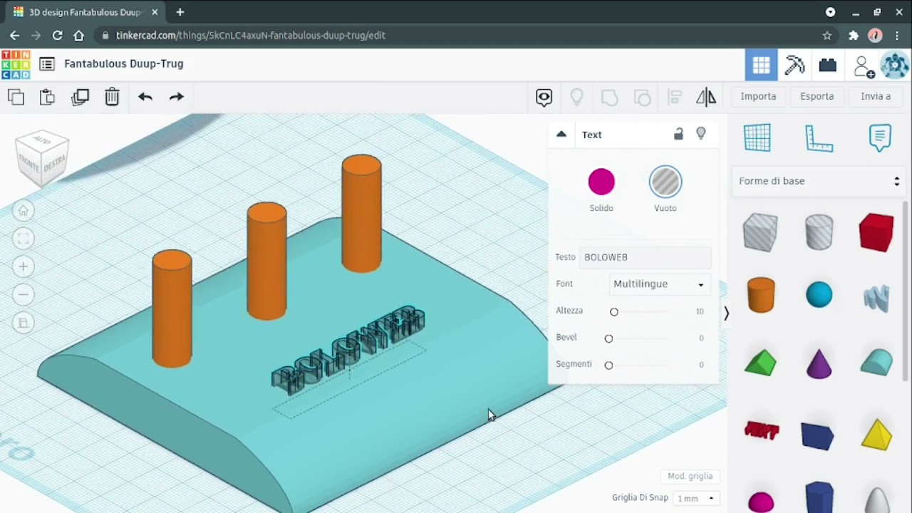 tinkercad tutorial 07 - finiamo il nostro trofeo