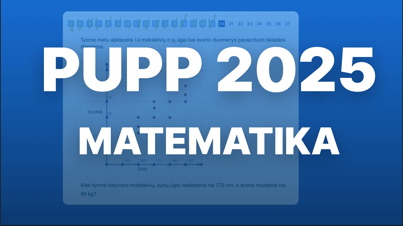 Matematikos PUPP per 1 valandą