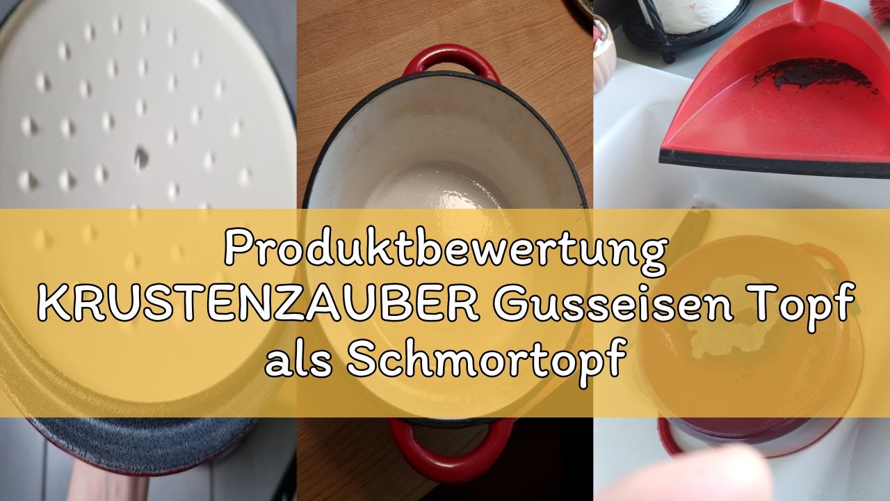 Produktbewertung KRUSTENZAUBER Gusseisen Topf als Schmortopf mit Deckel - 26cm Emaille Topf als Guss