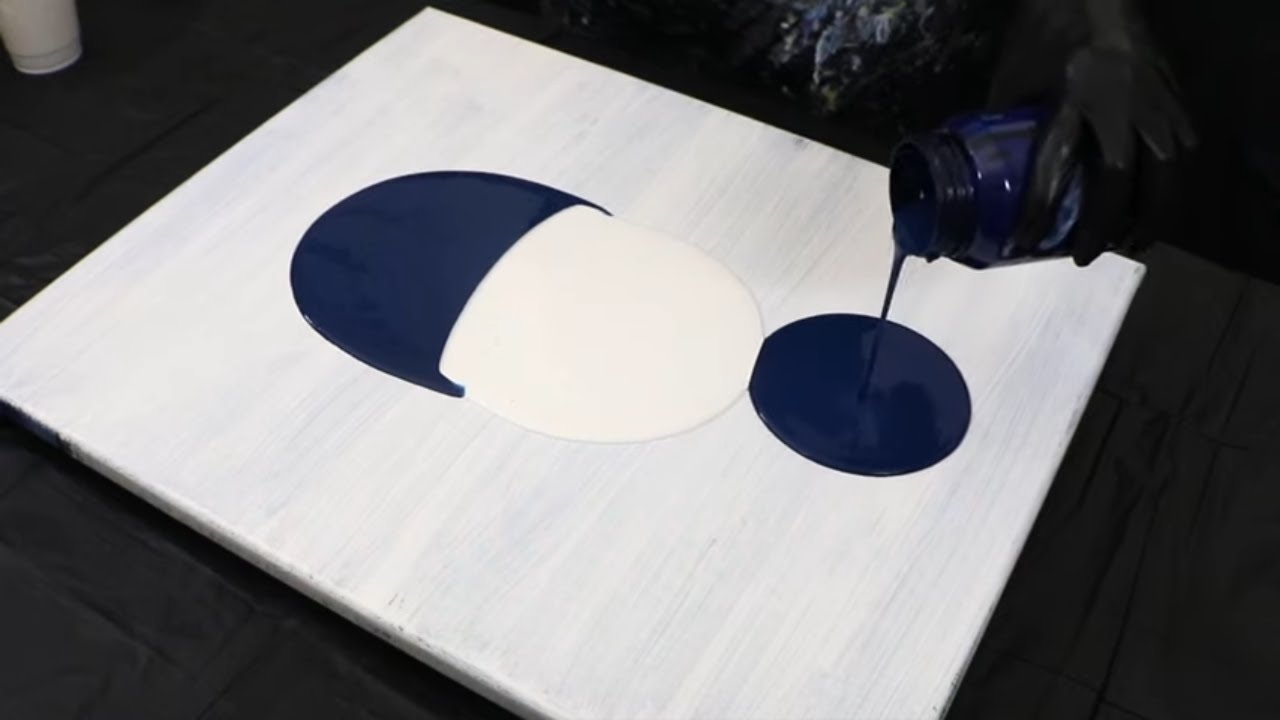 Acrylic Pour Swipe Technique | Thin Acrylic Paint Pouring with Negative Space | No Silicone