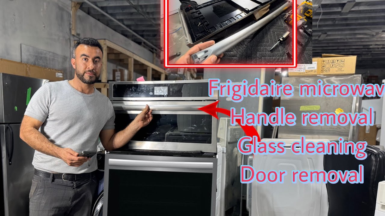 How to replace Frigidaire microwave door handle|5304534842|GCWM3067AD| retightening microwave handle