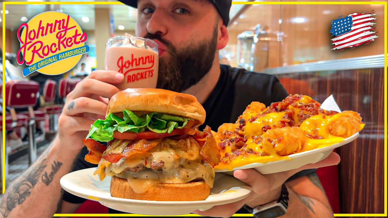 PRIMEIRA VEZ PROVANDO O FAMOSO JOHNNY ROCKETS NOS ESTADOS UNIDOS