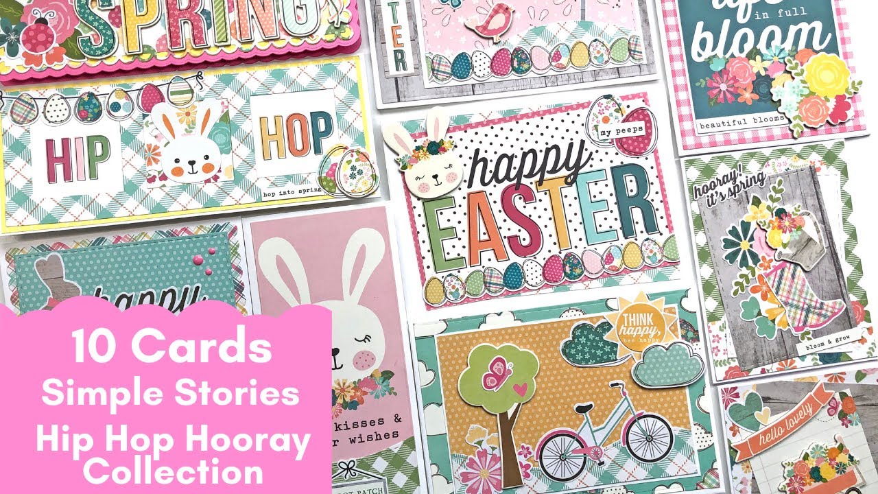10 Cards | Simple Stories | Hip Hop Hooray Collection | Easter and Spring Cards