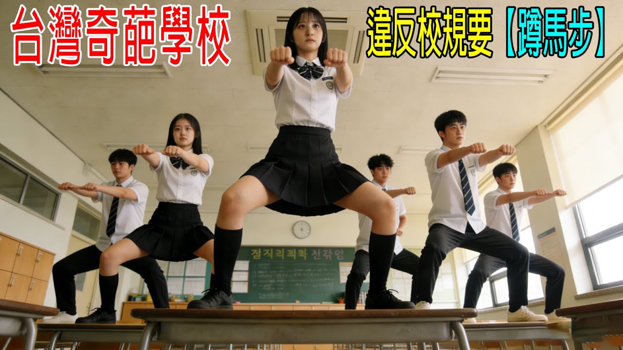 台灣奇葩學校，違反校規要【蹲馬步】，葉問來了都扛不住😂