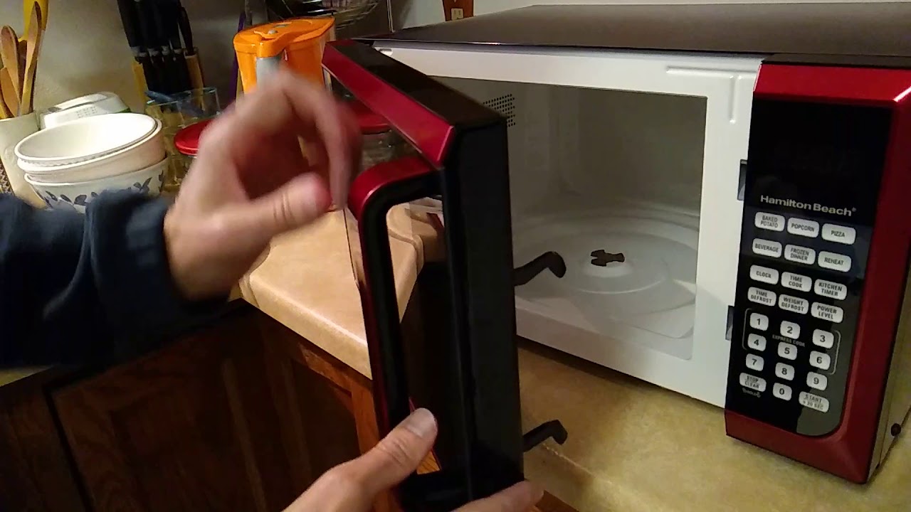 Unbox & Demo 900 Watt Hamilton Beach Stainless Steel 0.9 Cu. Ft. Red Microwave Oven # P90D23AL-WRR