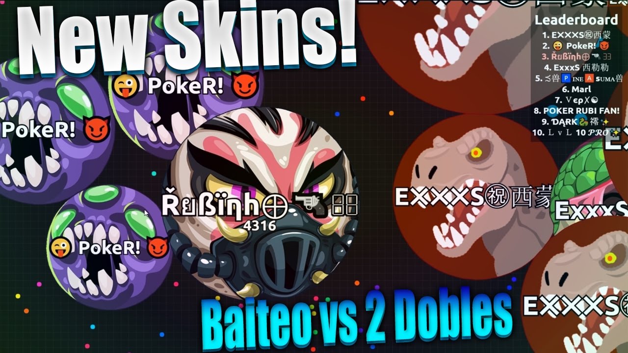 BAITEO vs 2 DOBLES!! c/ PokeR | Agar.io | Rubinho vlc
