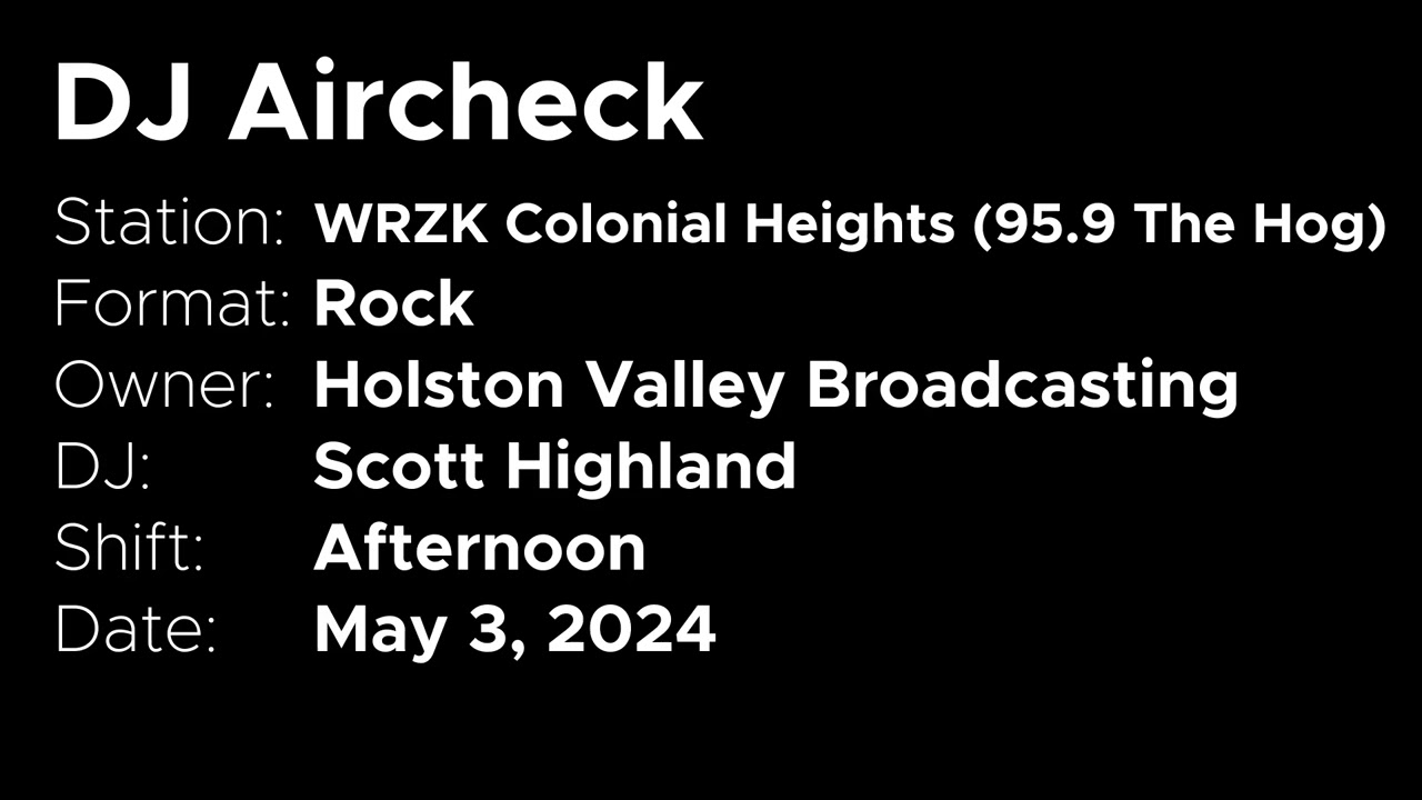 DJ Airchecks: 95.9 The Hog (Rock) Afternoon