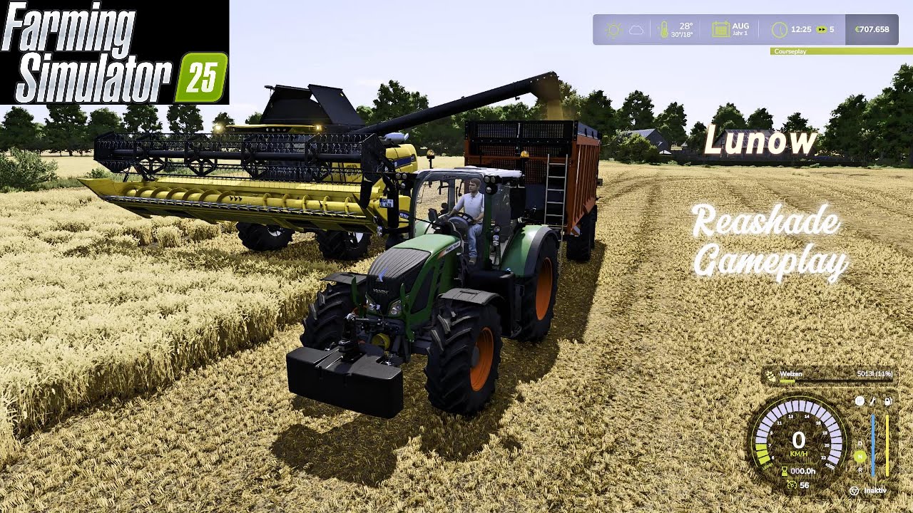 FS25 | Harvest grain @ Lunow | ReShade Gameplay
