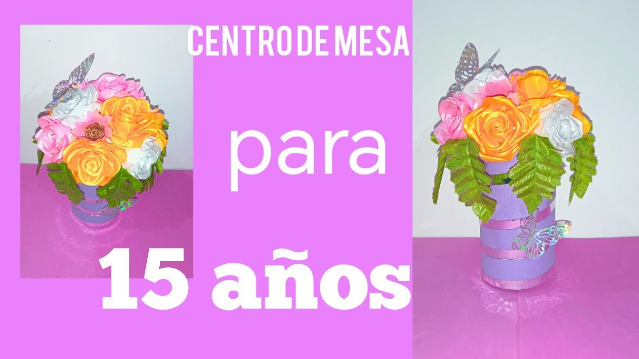 Centerpiece quinceañera /centro de mesa para 15 años #1million #centerpiece #15años #tutorial 