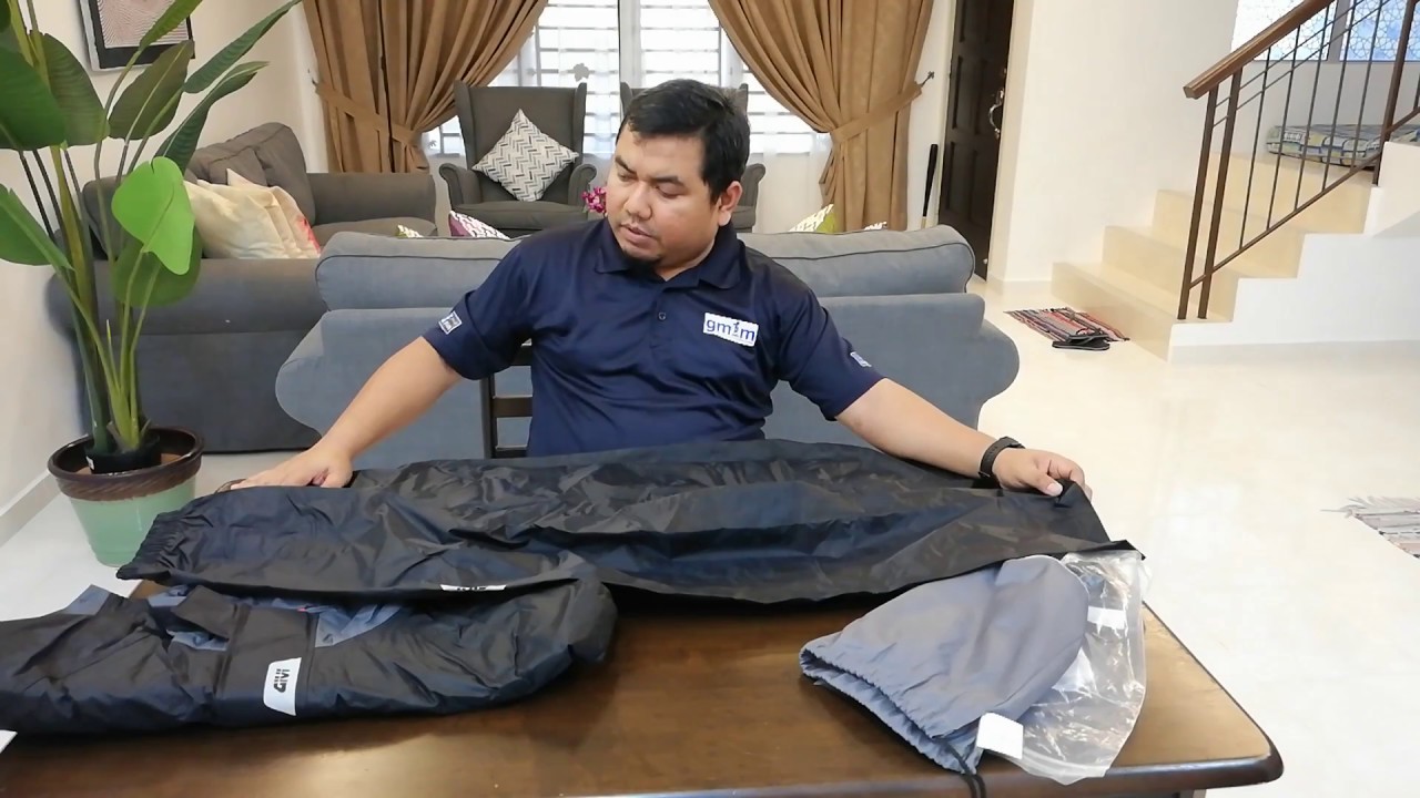 Unboxing GIVI RRS07 Raincoat Rainsuit Black 3XL (Bahasa Malaysia)