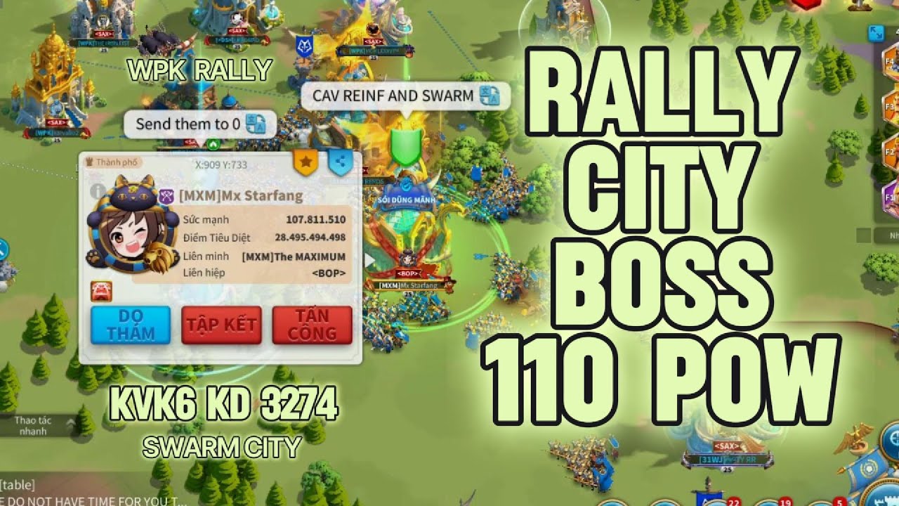 RISE OF KINGDOMS | KVK 6 RALLY CITY BOSS 110M 1163