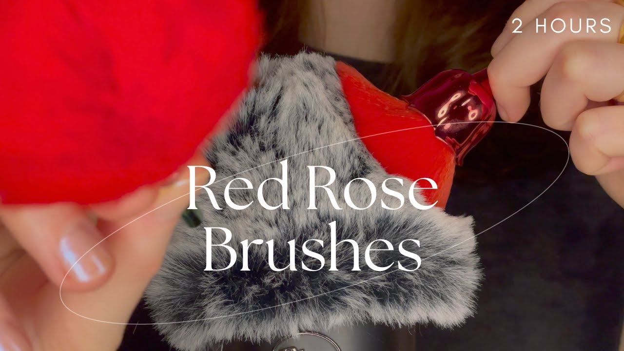 ASMR 2 Hour 🌹 Rose Brushing (Layered Sounds, Fireplace Crackling & Brown Noise)