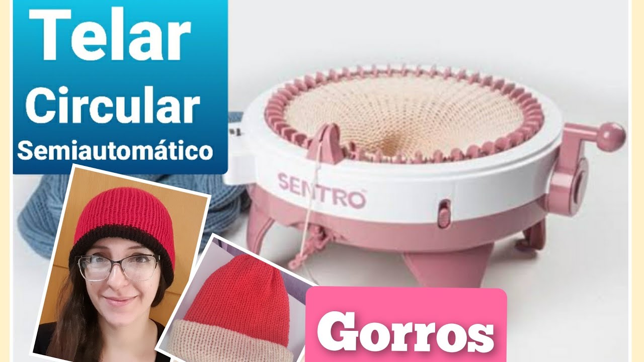 Telar Circular Semiautom&aacute;tico tejido de gorro.