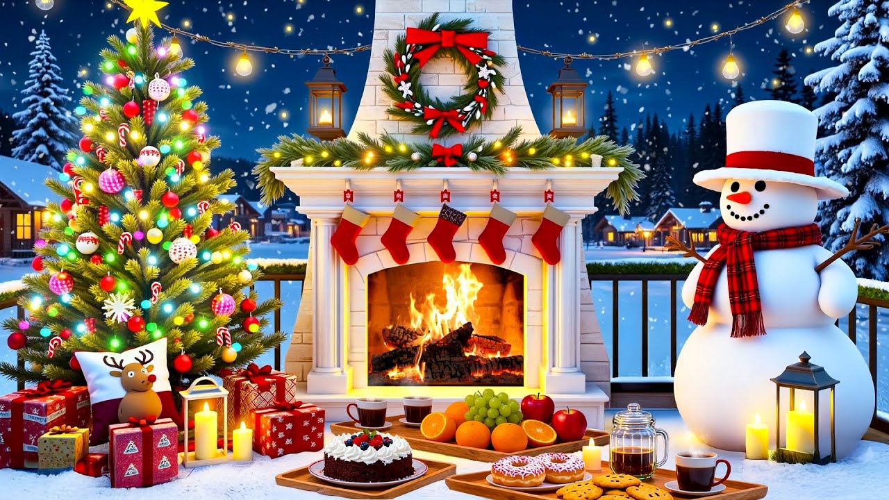 Beautiful Christmas Porch Ambience🎅 Peaceful Christmas Ambience🎄Cozy Christmas Background Music 2026